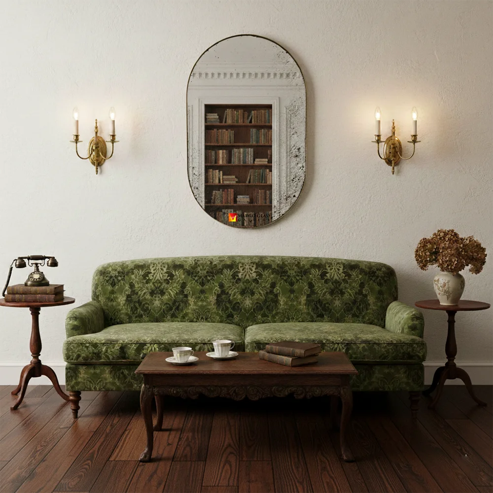 Large Antique Oval Wall Mirror MG 014512
