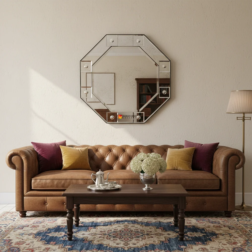 Octagonal Antique Wall Mirror MG 014449
