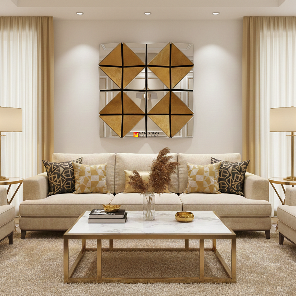 Square 3D Eglomise Wall Mirror MG 018077