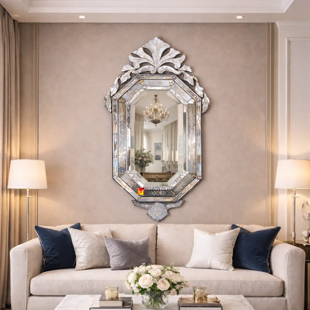 Octagonal Venetian Mirror for Open House Gathering and Family Moments Decorative Venetian Mirror Octagon MG 080043
