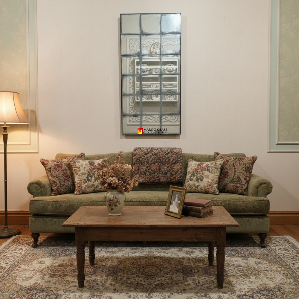 Distressed Wall Mirror Tiles MG 014521
