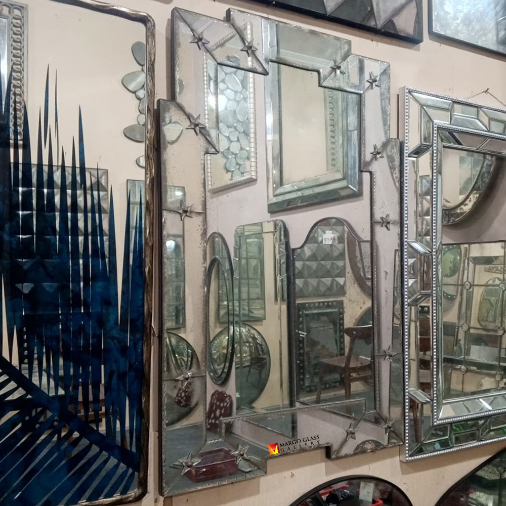 Large Silver Antique Wall Mirror MG 014517