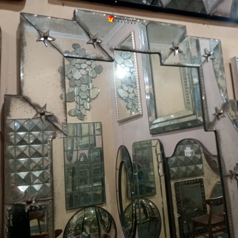 Large Silver Antique Wall Mirror MG 014517
