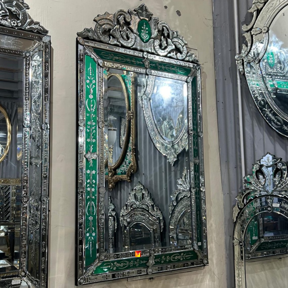 Venetian Mirror Frame Green