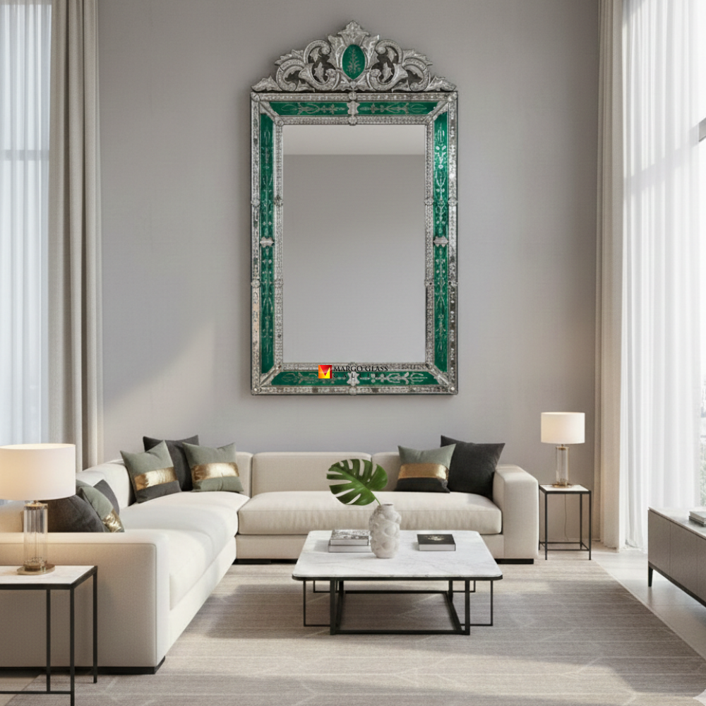 Venetian Mirror Frame Green