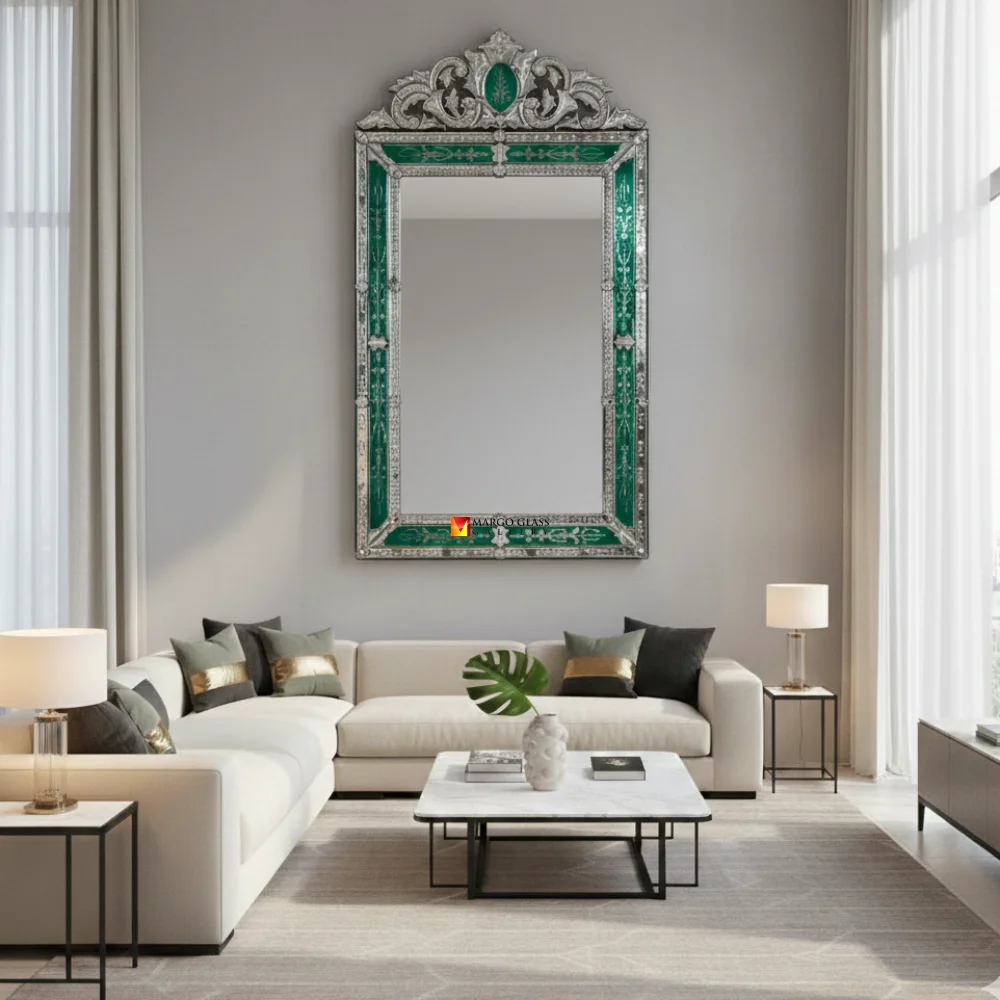 Large Venetian Mirror to Enliven This Year’s Eid Celebration Venetian Mirror Frame Green