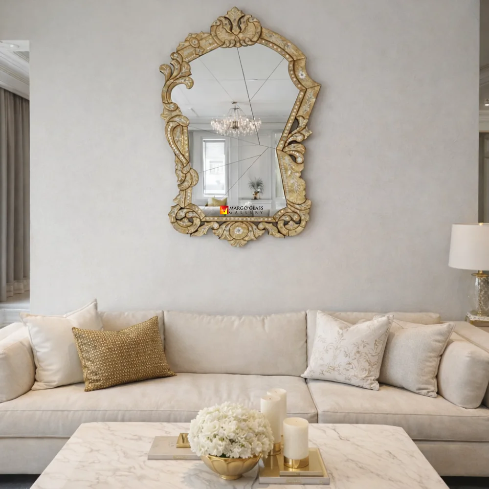 Why Gold Venetian Mirror Defines the Meaning of Grand Tradition Today? Venetian Mirror Gold Contemporer MG 080111
