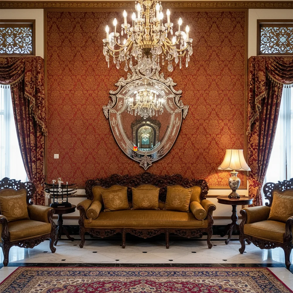 Why Choose a Silver Venetian Mirror for a Palace Hall Statement Wall? Venetian Mirror Vedette Oval MG 001130