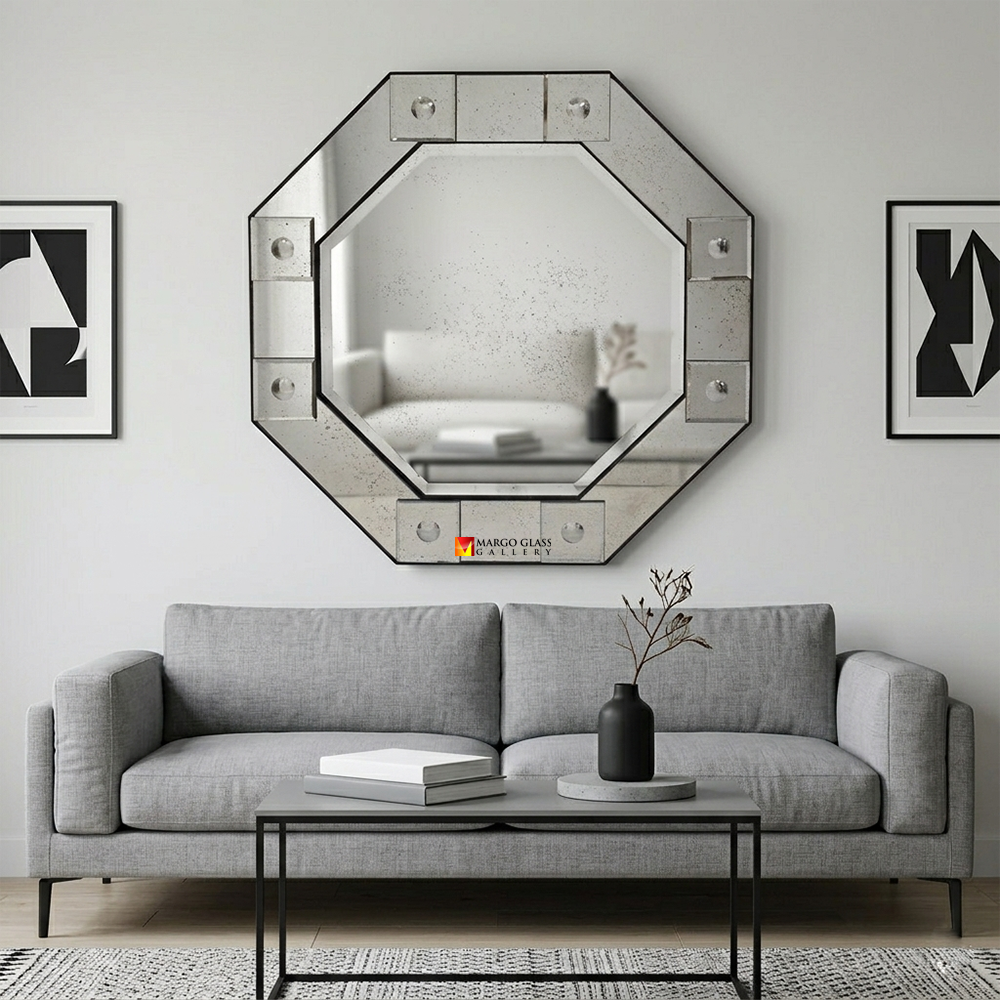 Octagonal Antique Wall Mirror MG 014449