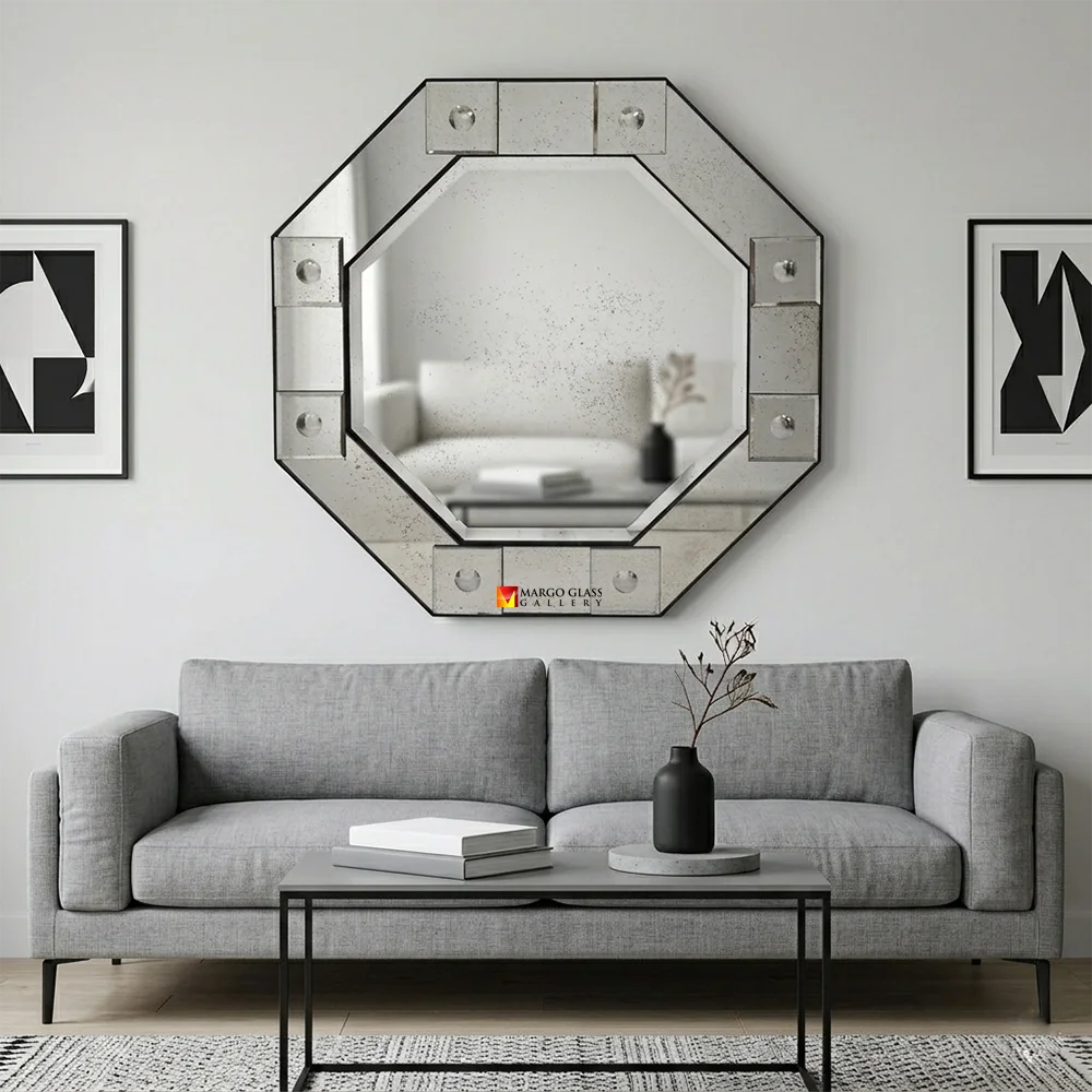 Octagonal Antique Wall Mirror MG 014449
