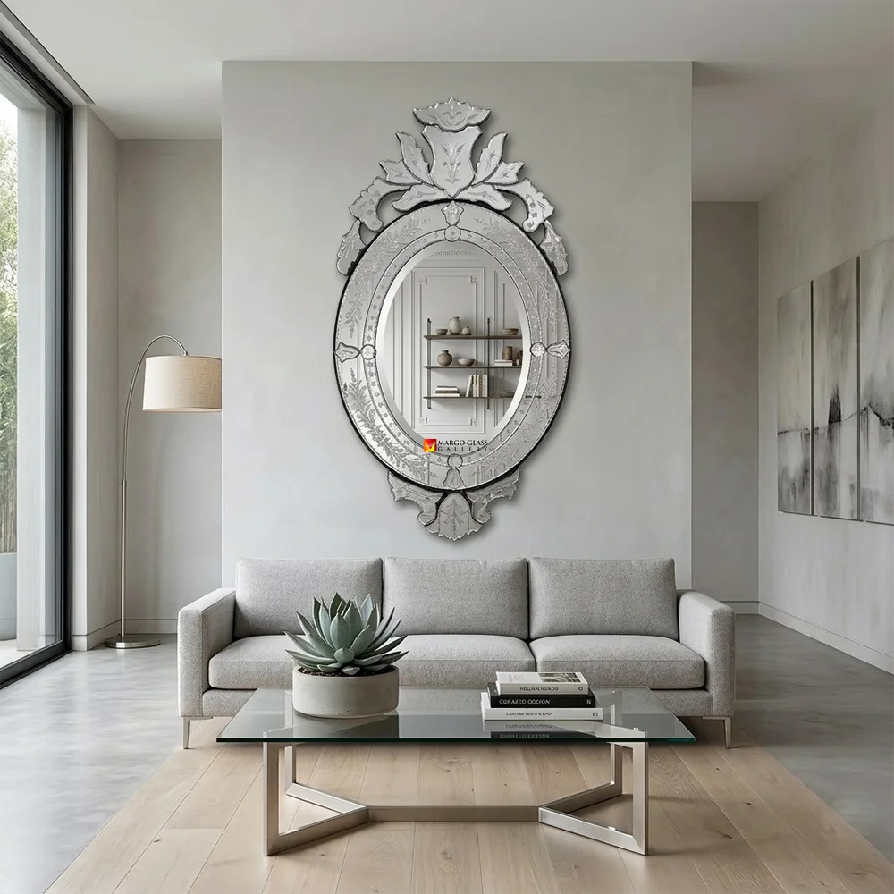 Oval Venetian Mirror in the Functional Art Trend, When Mirrors Become Art! Oval Venetian Mirror