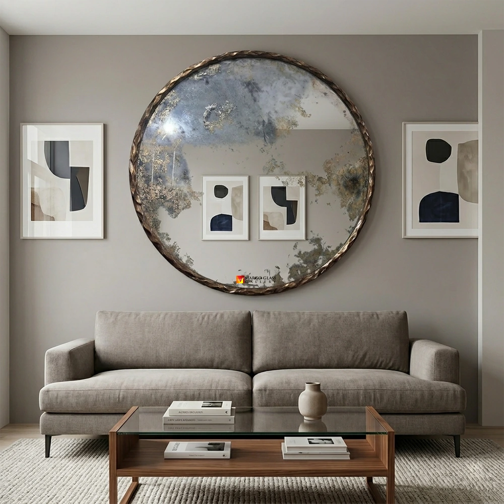 Antique Eglomise Mirror, Can Physical Reflection Reveal Inner Meaning? Antique Eglomise Mirror