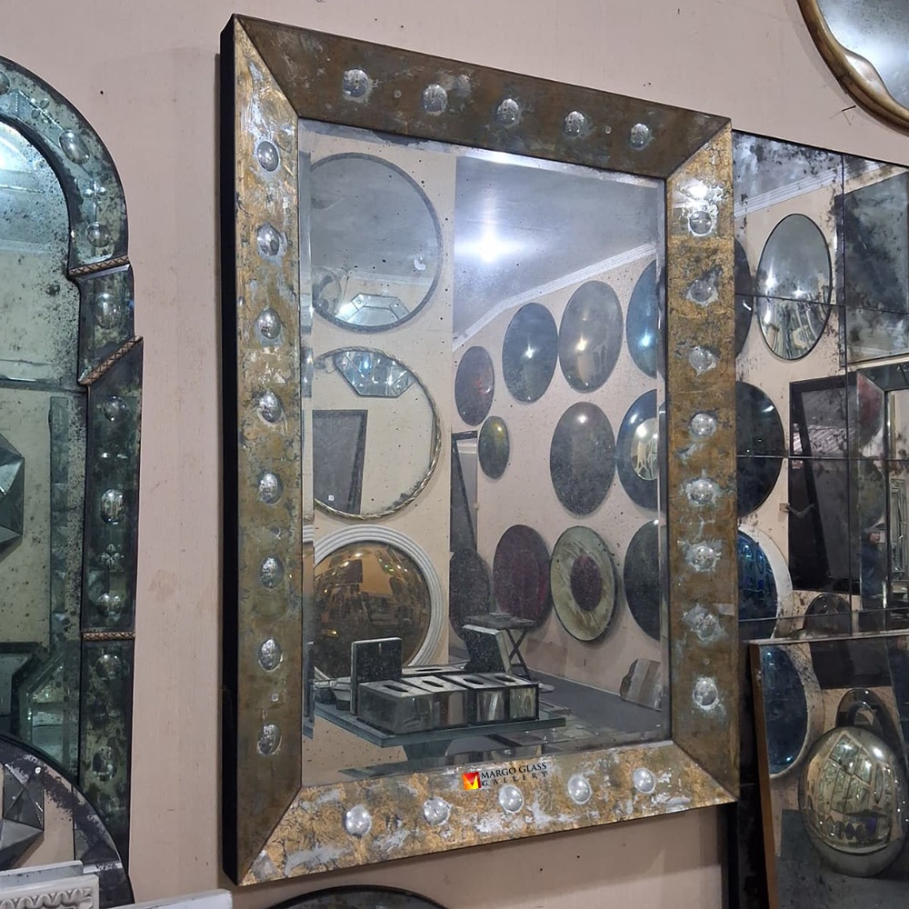Eglomise Mirror Rectangular Bubble Kenzie MG 018019