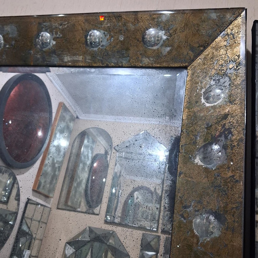 Eglomise Mirror Rectangular Bubble Kenzie MG 018019