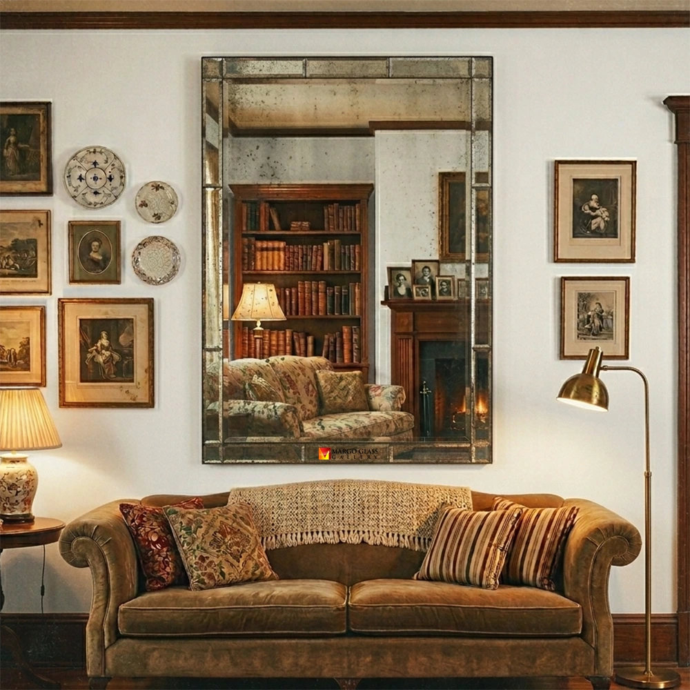 5 Reasons Antique Wall Mirror Is the Hottest Nostalgic Decor Trend for Gen Z! French beveled glass leaner mirror MG 014372