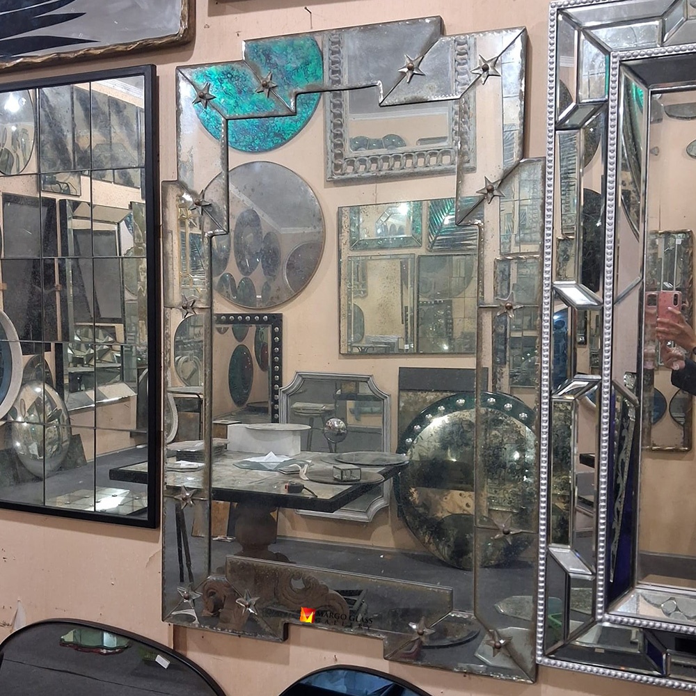 Large Silver Antique Wall Mirror MG 014517