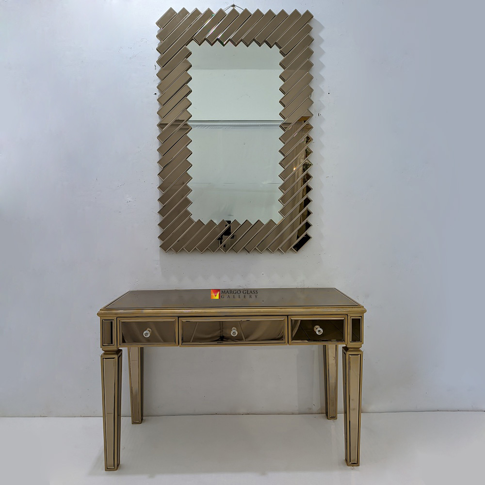 Brown Mirrored Console Table MG 006342