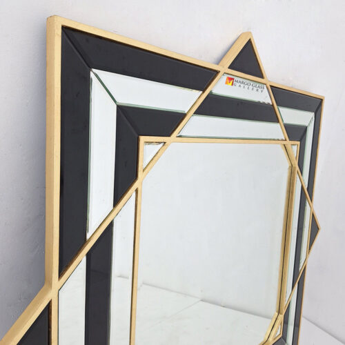 Contemporary Black Silver Wall Mirror MG 013117