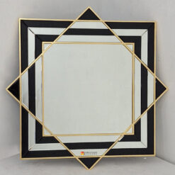Contemporary Black Silver Wall Mirror MG 013117