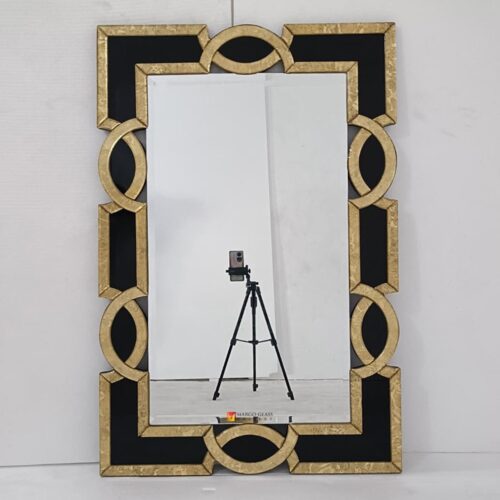 Ribbon Wall Mirror Black And Gold MG 013122