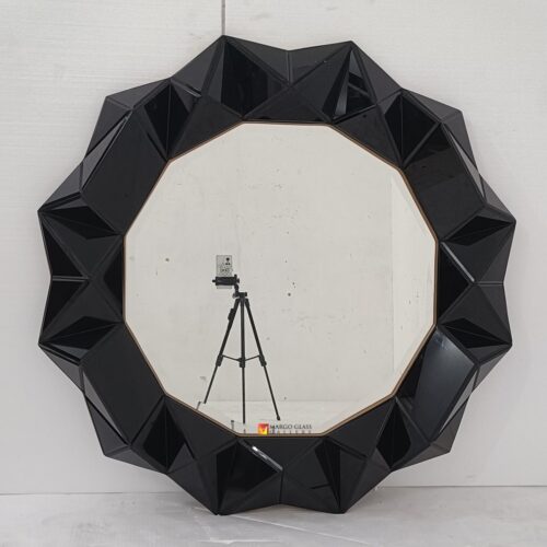 Wall Mirror Black Contemporer 3D MG 013118