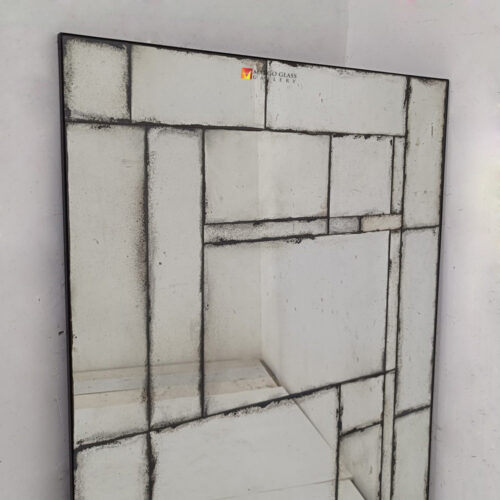 Distressed Antique Mirror Large Victorian MG 014550