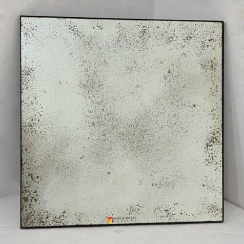 Square Antique Wall Mirror With Metal Black MG 014558