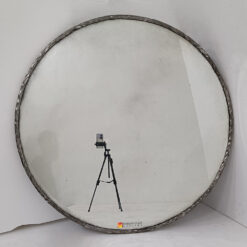 Antique Round Mirror Beaded Silver MG 014567