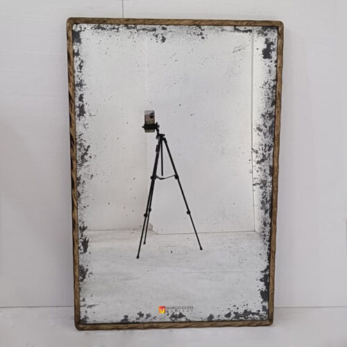Rectangular Antique Mirror Beaded Gold MG 014575