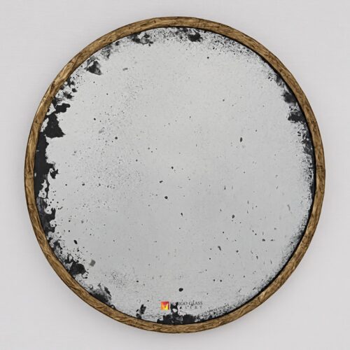 Antique Round Mirror Beaded Gold MG 014576