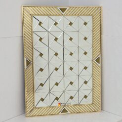 Eglomise Wall Mirror Beveled Gold MG 018123