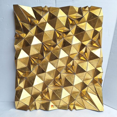 3D Eglomise Contemporer Wall Mirror Gold MG 018127