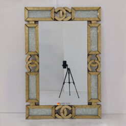 Rectangle Gold Eglomise Crystal Mirror MG 018139