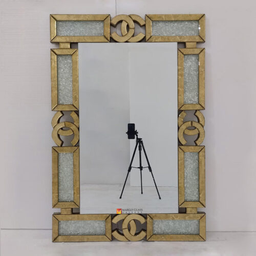 Rectangle Gold Eglomise Crystal Mirror MG 018139