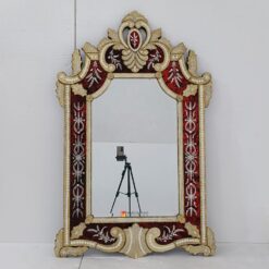 Venetian Mirror Ornate Roselle Red Gold MG 080162