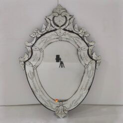 Venetian Antique Mirror Ruby Carved MG 080166