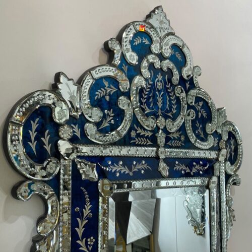 Venetian Mirror Blue Murano Falco MG 080177
