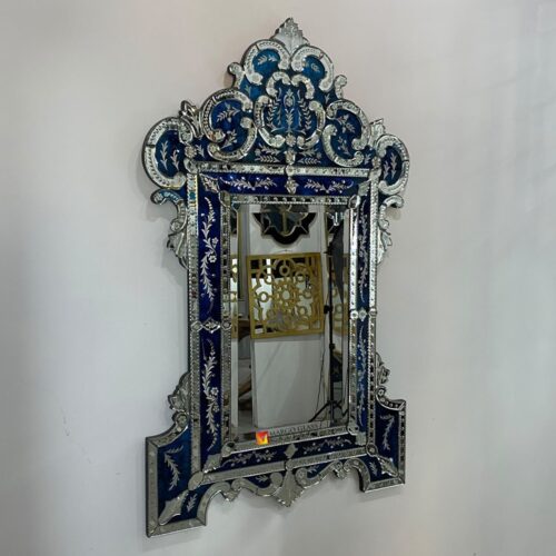 Venetian Mirror Blue Murano Falco MG 080177