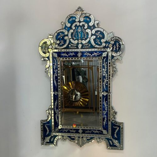 Venetian Mirror Blue Murano Falco MG 080177