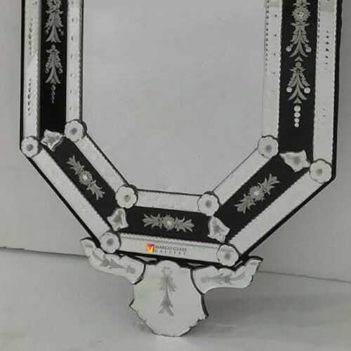 Venetian Mirror Octagonal Black Giselle MG 080179