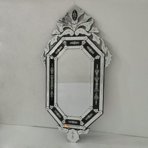 Venetian Mirror Octagonal Black Giselle MG 080179