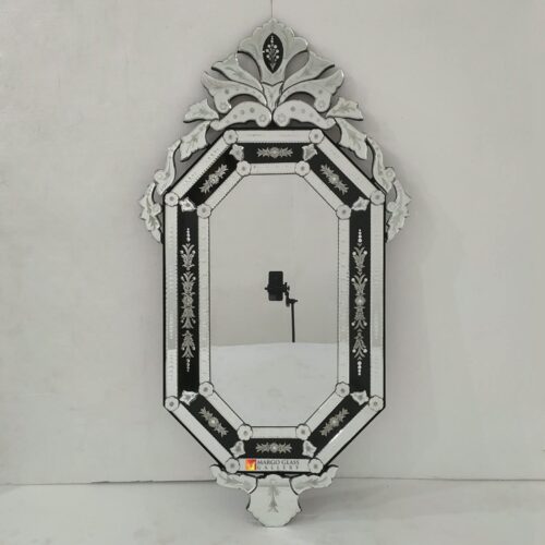 Venetian Mirror Octagonal Black Giselle MG 080179